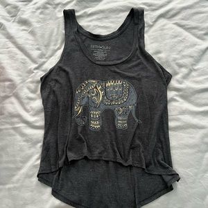 Fifth Sun Gold Elephant Crop Tank Top
